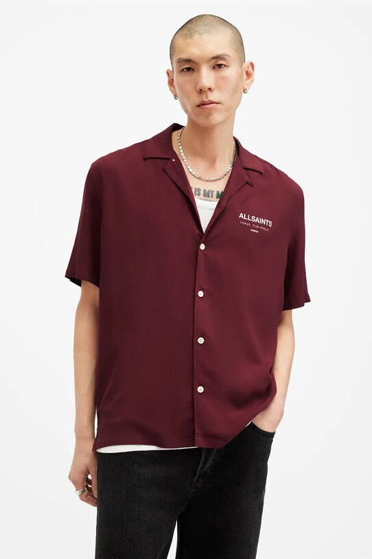 AllSaints camasa UNDERGROUND scurt rosu M158SB