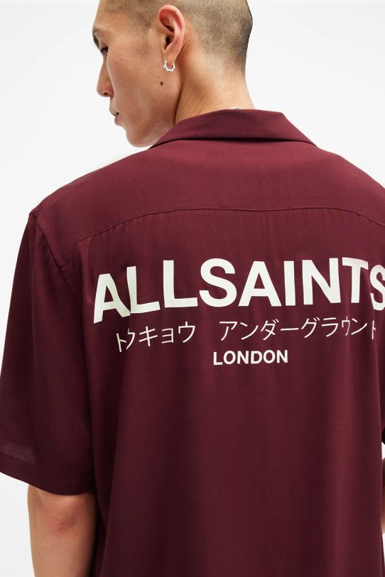 Îmbrăcăminte AllSaints camasa UNDERGROUND M158SB rosu