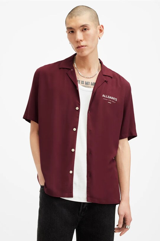 AllSaints camasa UNDERGROUND M158SB rosu