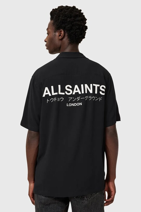 Košeľa AllSaints UNDERGROUND čierna M158SB