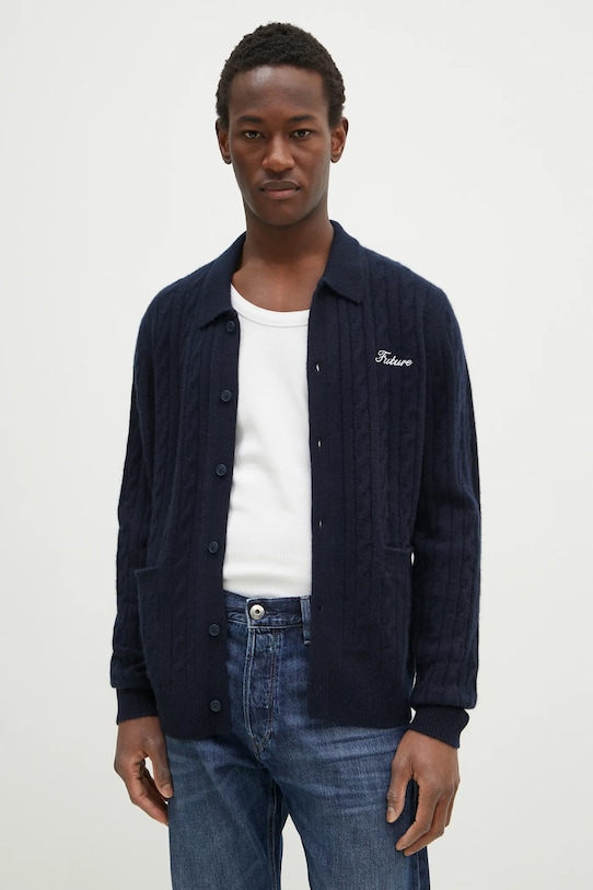 Jopica iz kašmirja FROM FUTURE Našitek mornarsko modra MPC02223