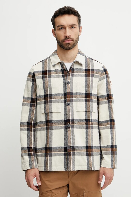 Fjallraven cămașă Singi Flannel Overshirt M cu modele bej F12600226.113.555