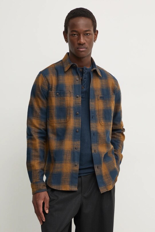 Bavlnená košeľa Timberland káro tmavomodrá TB0A6V3PB681