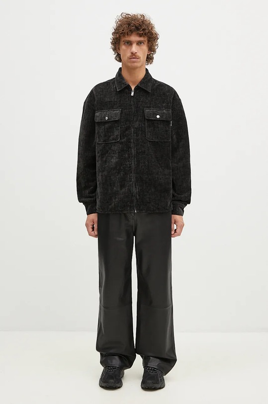 Daily Paper camicia Hakim Velvet Longsleeve 2421090 nero