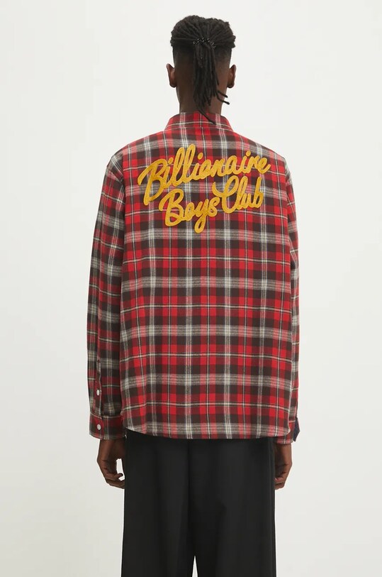 Clothing Billionaire Boys Club cotton shirt Longsleeve Check Shirt B24322 red
