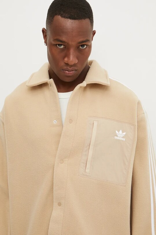 Флісова кофта adidas Originals бежевий IX5219