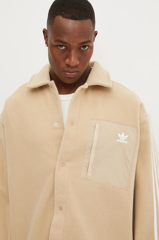 Fleecová mikina adidas Originals béžová IX5219