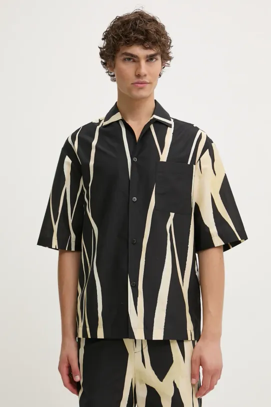 Рубашка Nanushka CASPIAN узор чёрный NM24PFSH02599