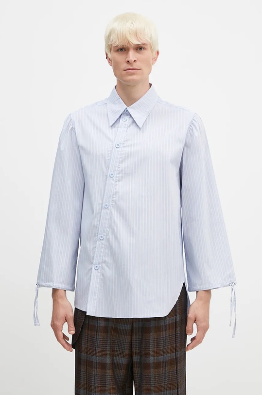 Košeľa Andersson Bell Bouquet Stripe Asymmetric Shirt relaxed modrá atb1140m
