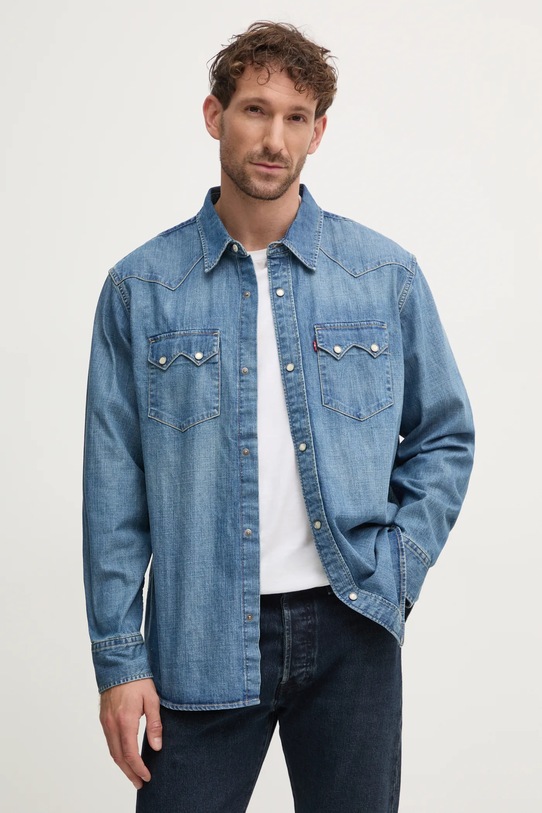 Levi's koszula jeansowa bawełna niebieski A5751