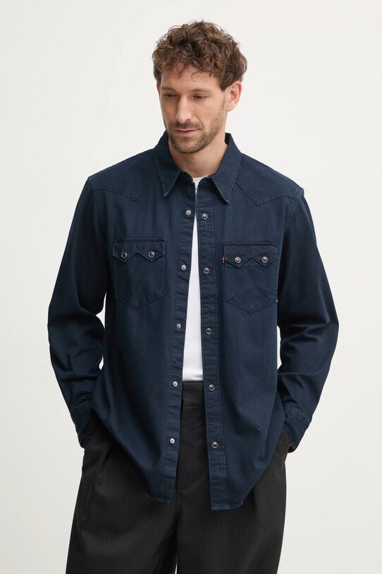 Levi's camasa jeans lung bleumarin A5751