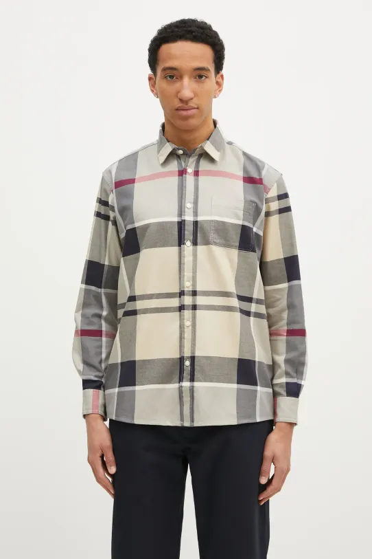 Barbour camicia in cotone Renford OS Tartan Shirt regolare beige MSH5514