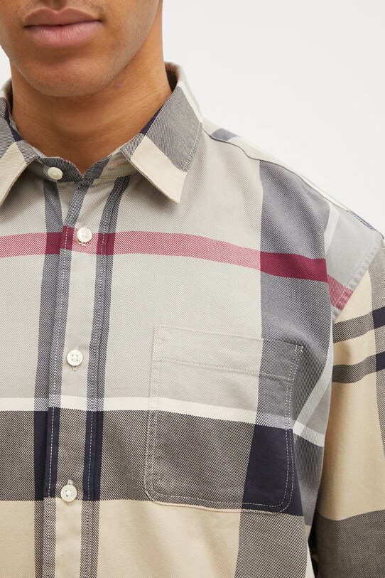 Хлопковая рубашка Barbour Renford OS Tartan Shirt бежевый MSH5514