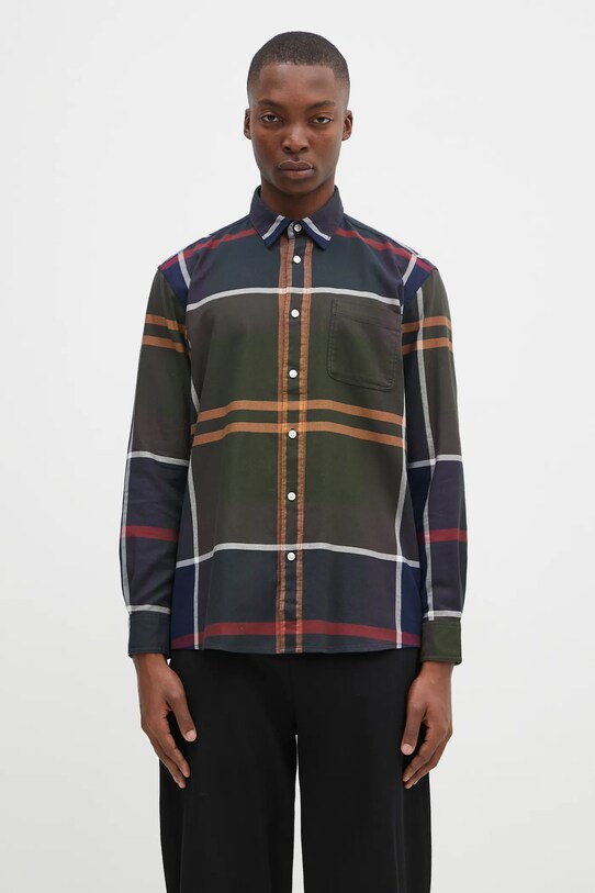 Хлопковая рубашка Barbour Renford OS Tartan Shirt узор зелёный MSH5514