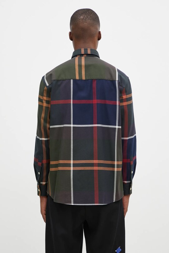 Одежда Хлопковая рубашка Barbour Renford OS Tartan Shirt MSH5514 зелёный