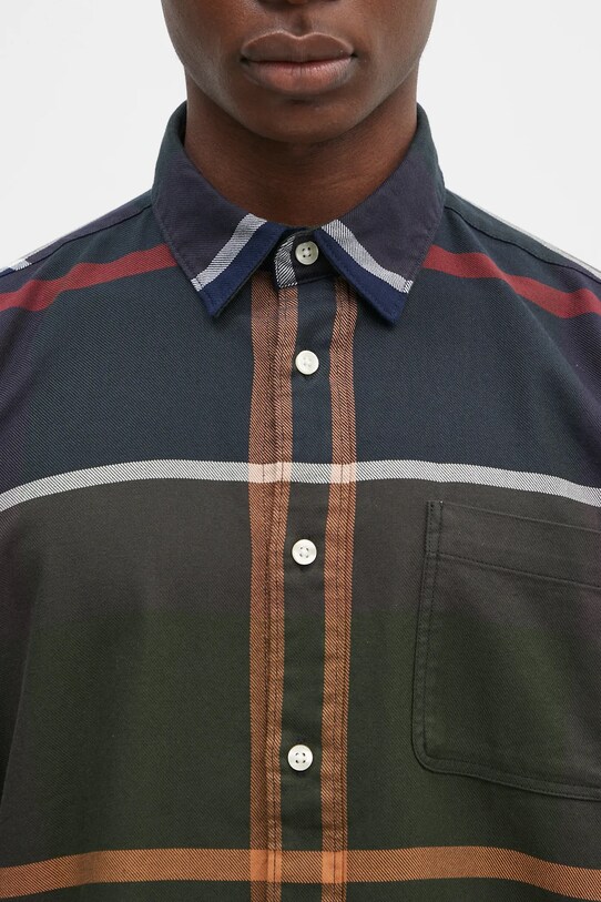 Barbour camicia in cotone Renford OS Tartan Shirt verde MSH5514