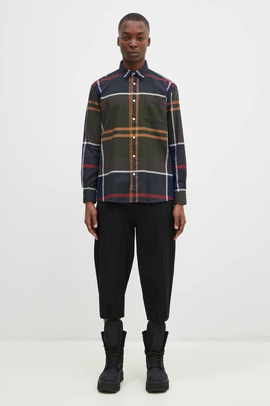 Хлопковая рубашка Barbour Renford OS Tartan Shirt MSH5514 зелёный