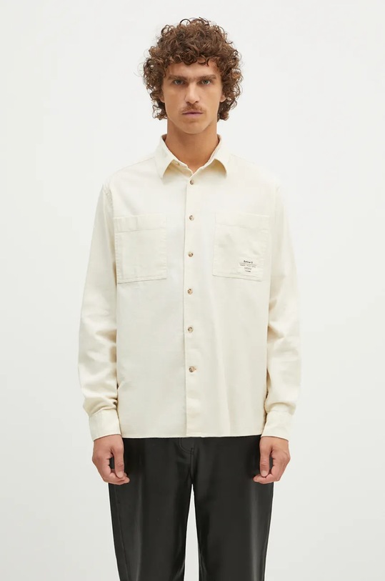 Barbour koszula bawełniana Angelo Relaxed bawełna beżowy MSH5521