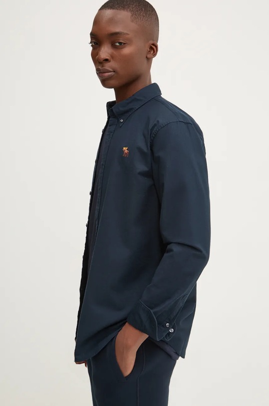 Košile Abercrombie & Fitch hladký námořnická modř KI125.4285.200