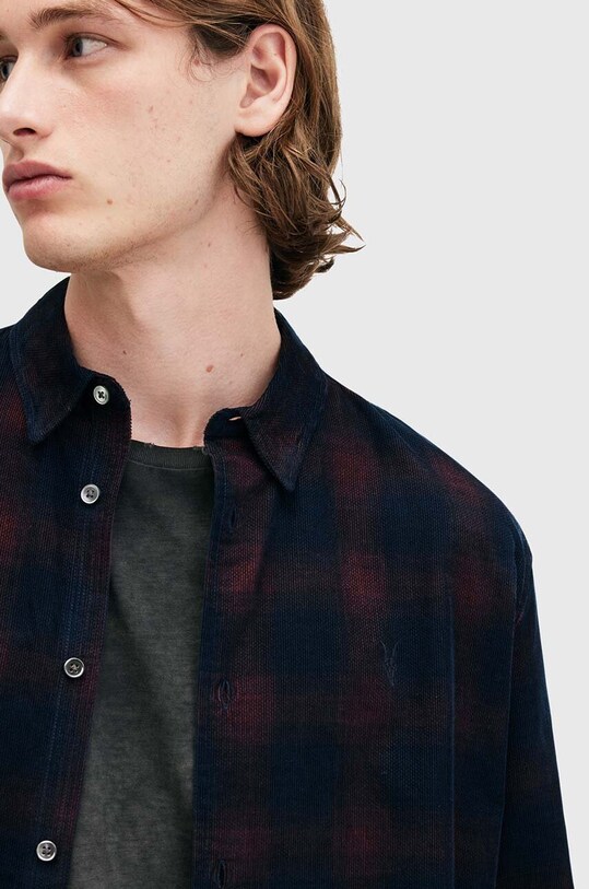 Odzież AllSaints koszula bawełniana DAYBREAKER LS SHIRT M033SB granatowy