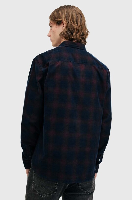 Хлопковая рубашка AllSaints DAYBREAKER LS SHIRT тёмно-синий M033SB