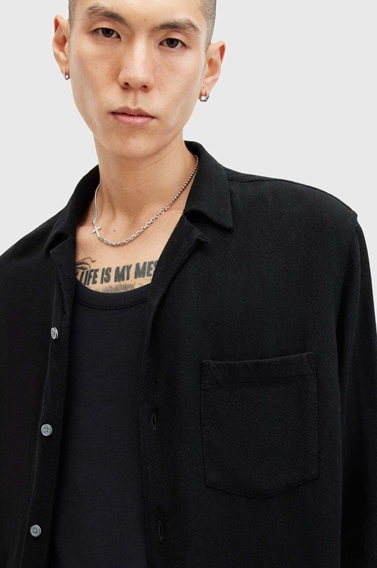 AllSaints camasa din amestec de in CUDI LS SHIRT M074SB negru AW24