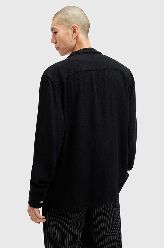 Îmbrăcăminte AllSaints camasa din amestec de in CUDI LS SHIRT M074SB negru