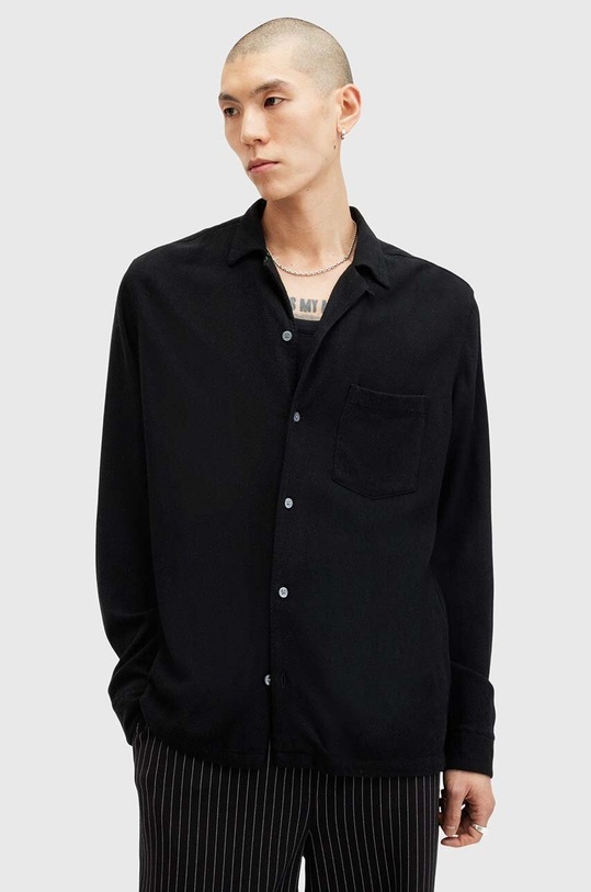 AllSaints camasa din amestec de in CUDI LS SHIRT negru M074SB