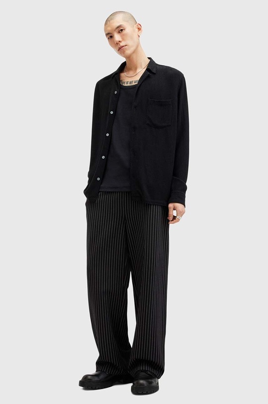 AllSaints camasa din amestec de in CUDI LS SHIRT M074SB negru