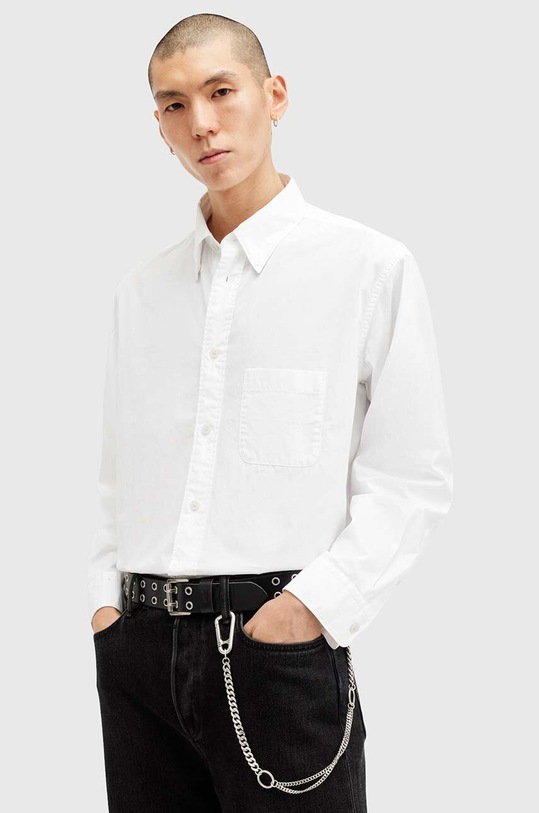 AllSaints koszula bawełniana SUTTA LS SHIRT M097SB biały