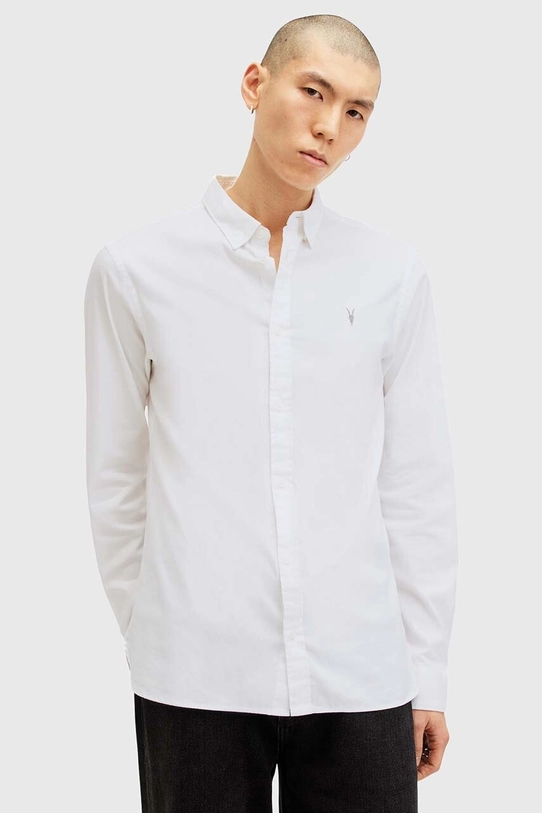 AllSaints koszula bawełniana HAWTHORNE LS SHIRT bawełna biały M150SB