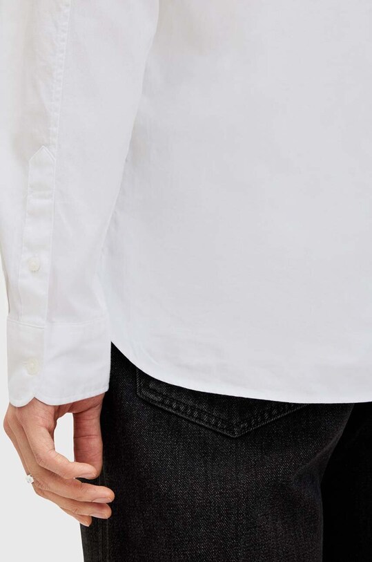 AllSaints camasa din bumbac HAWTHORNE LS SHIRT alb M150SB