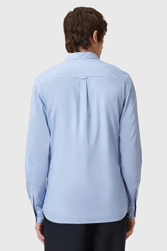 Хлопковая рубашка AllSaints HAWTHORNE LS SHIRT M150SB голубой