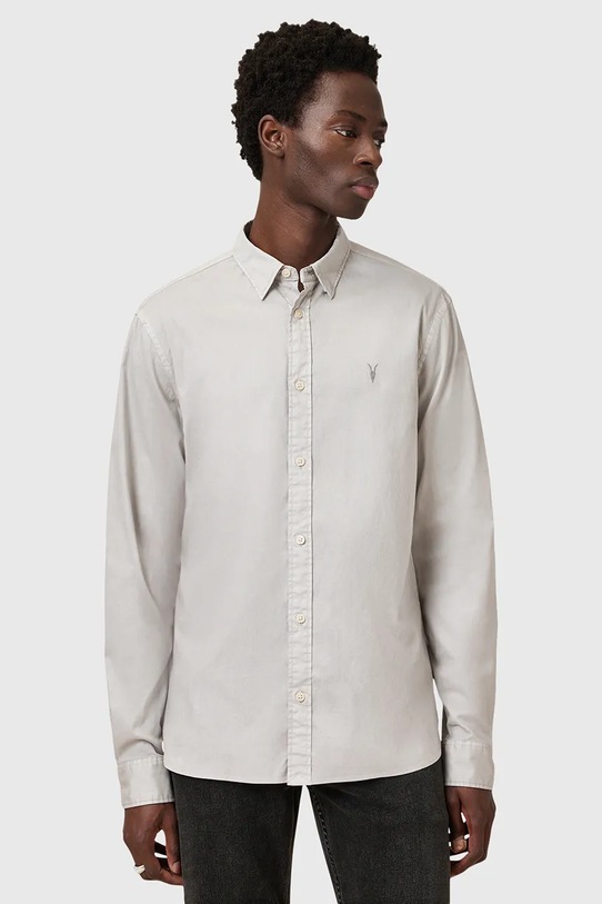 AllSaints koszula bawełniana HAWTHORNE LS SHIRT szary M150SB