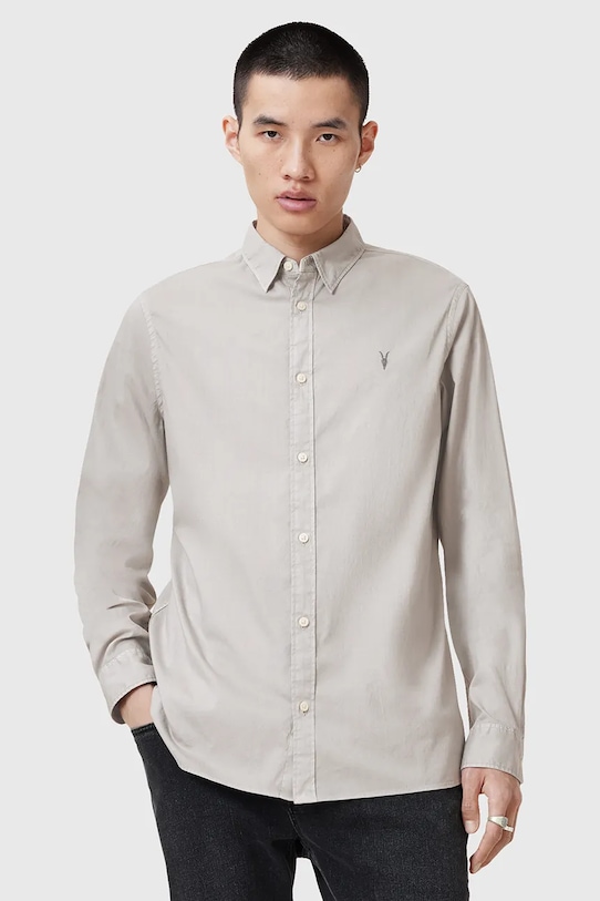 Бавовняна сорочка AllSaints HAWTHORNE LS SHIRT casual сірий M150SB