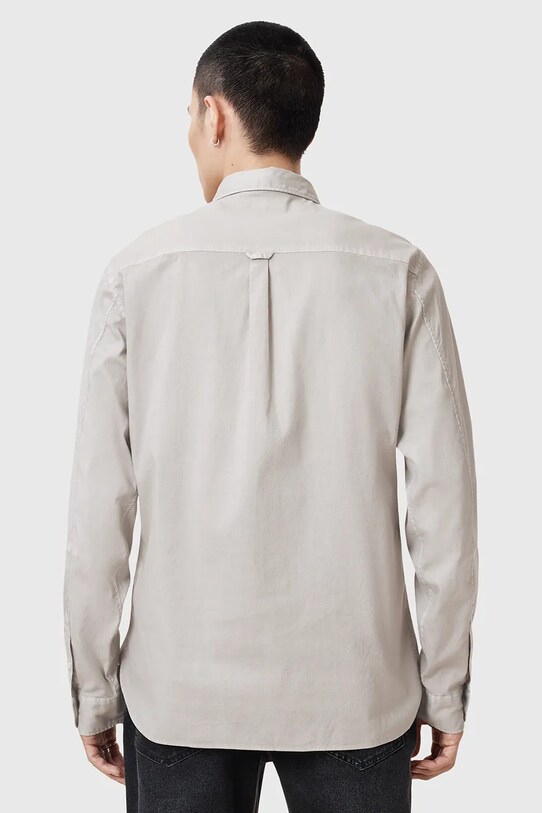 Одежда Хлопковая рубашка AllSaints HAWTHORNE LS SHIRT M150SB серый