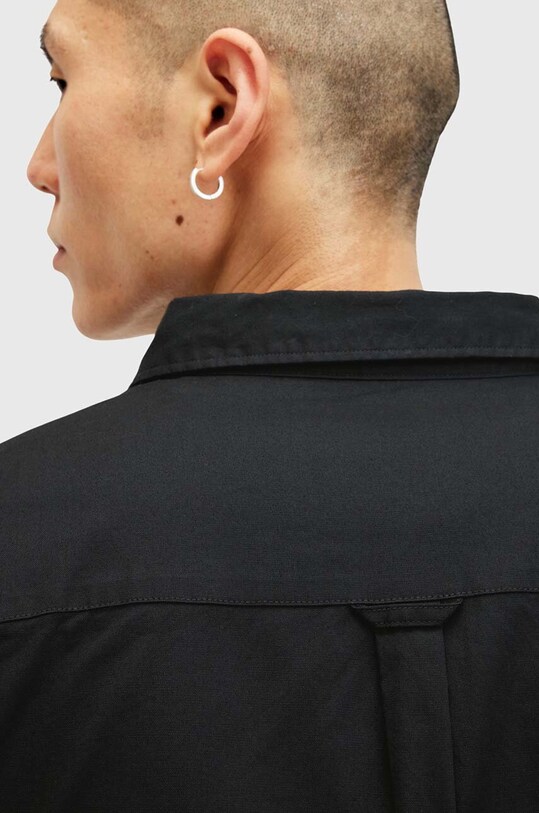 Îmbrăcăminte AllSaints camasa din bumbac HAWTHORNE LS SHIRT M150SB negru
