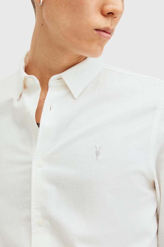 AllSaints koszula bawełniana LOVELL LS SHIRT M152SB biały AW24