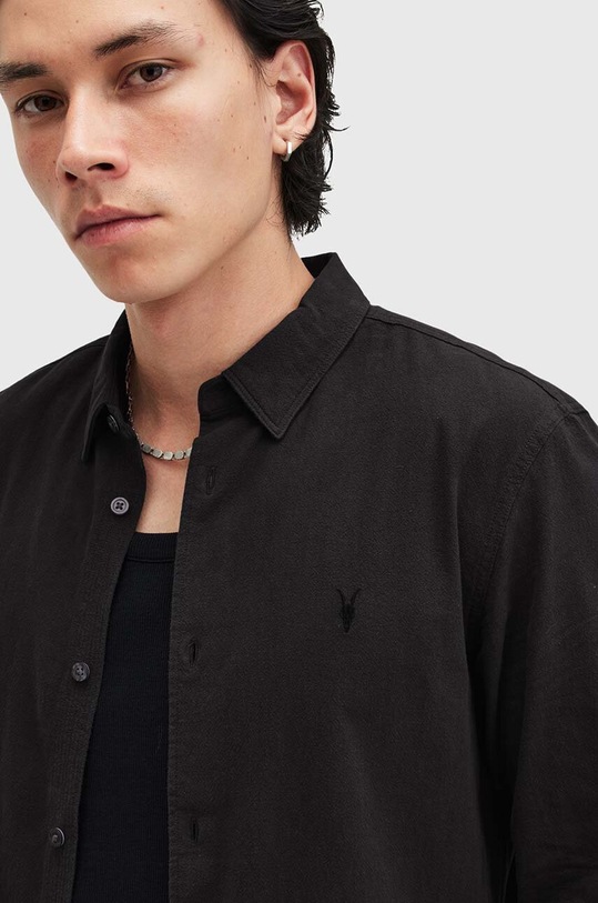 AllSaints camasa din bumbac LOVELL LS SHIRT M152SB negru AW24