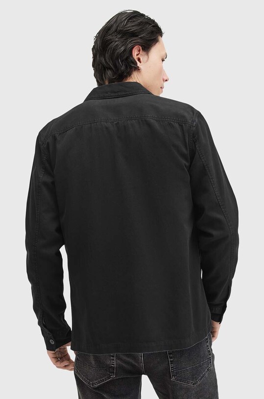 AllSaints camasa din bumbac SPOTTER LS SHIRT negru M154SB
