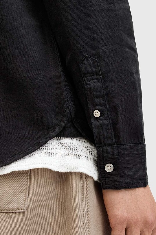 Одяг Сорочка з домішкою льону AllSaints LAGUNA LS SHIRT M160SB чорний