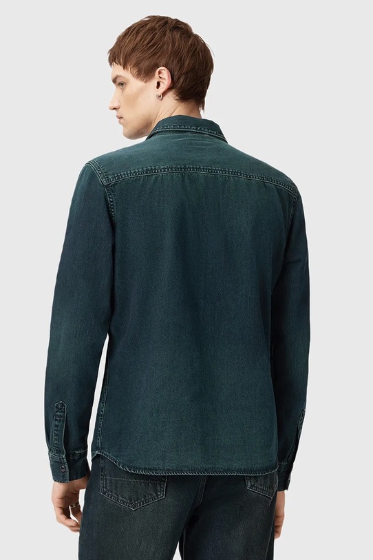 Τζιν πουκάμισο AllSaints GLEASON LS SHIRT σκούρο μπλε M165SB