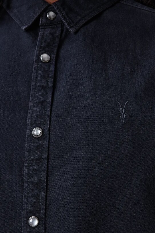 Джинсовая рубашка AllSaints GLEASON LS SHIRT M165SB чёрный SS25