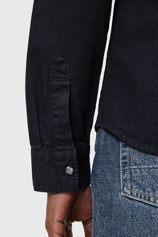 Ρούχα Τζιν πουκάμισο AllSaints GLEASON LS SHIRT M165SB μαύρο