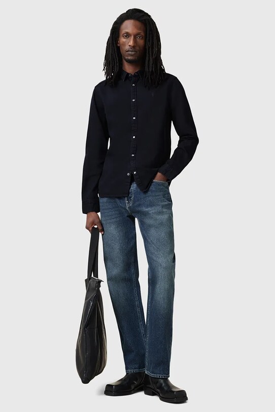 Джинсовая рубашка AllSaints GLEASON LS SHIRT M165SB чёрный