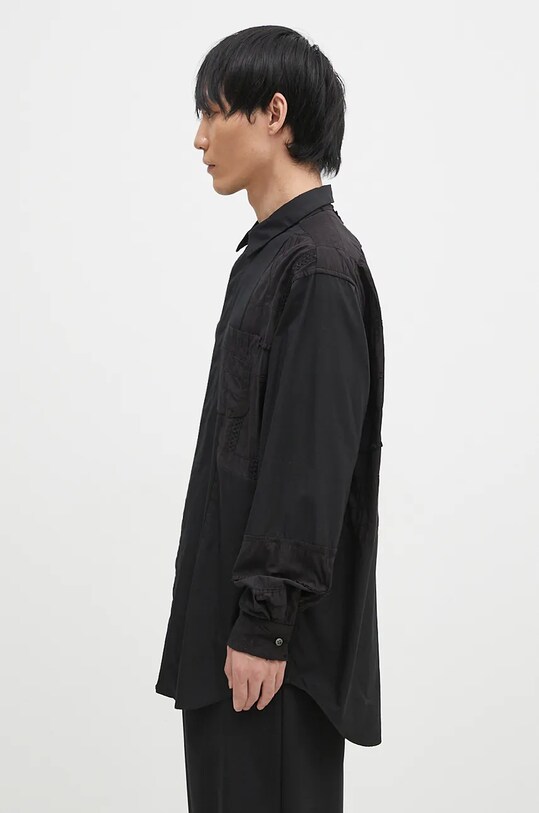 Хлопковая рубашка Engineered Garments Combo Short Collar 24F1A017 чёрный AW24