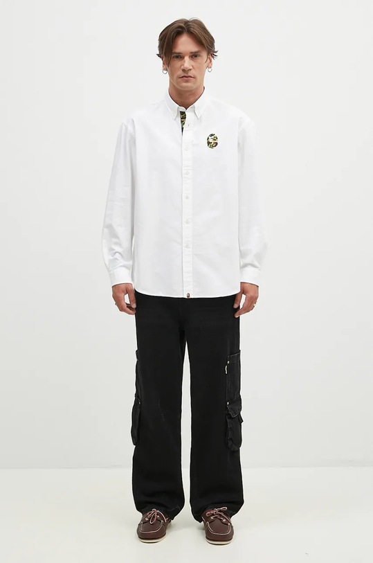 A Bathing Ape cotton shirt Abc Camo One Point Relaxed Fit 1K80131008 white