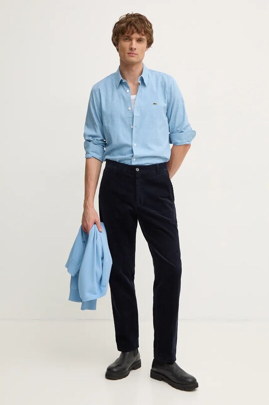 Хлопковая рубашка Lacoste CH2573. голубой AW24