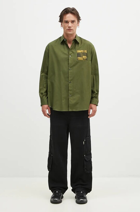 Undercover cămașă din bumbac Shirt UC2D4401.3 verde