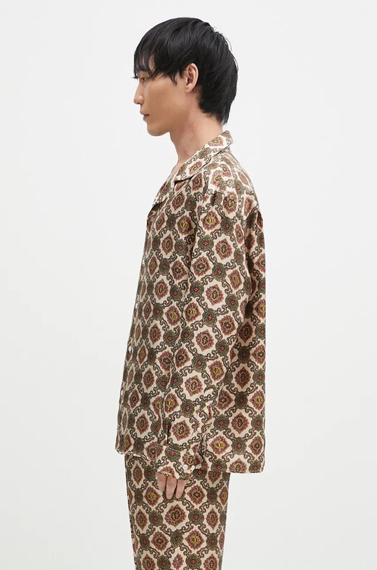 Hodvábna košeľa Drôle de Monsieur La Chemise Renzo E.SH187.SE006.BG béžová AW24